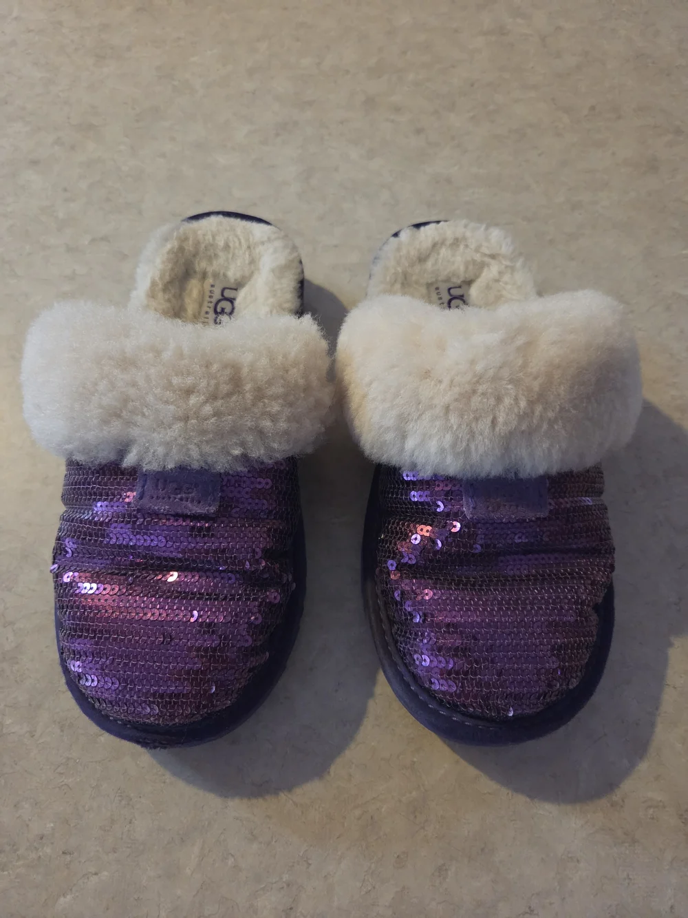 UGG Kids Purple Sequin Shearling Slip-On Clog